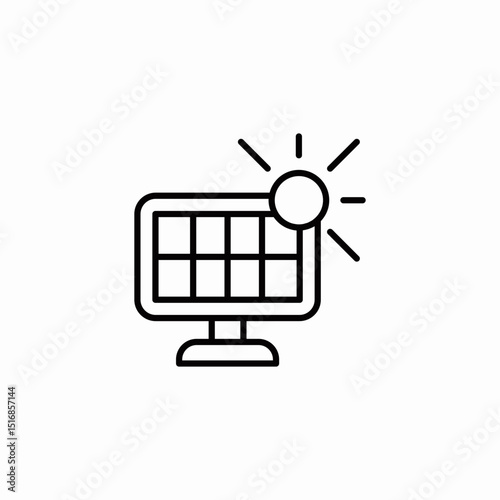 solar panel icon sign vector