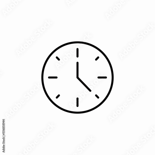 wall clock icon sign vector