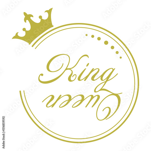 Royal Couple Logo – King and Queen Gold Typography Badge