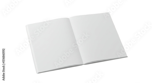 Blank open book mockup isolated on transparent background