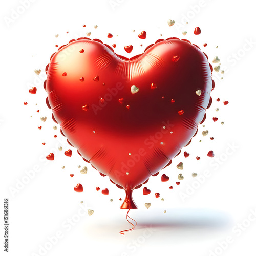 heart baloon red isolated on white background 