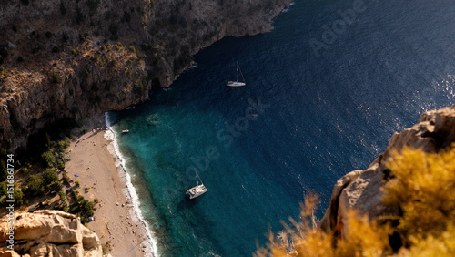 Fototapeta Naklejka Na Ścianę i Meble -  Butterfly Valley Kelebekler Vadisi view in Fethiye Town