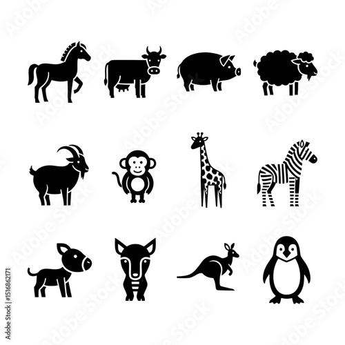 farm animals collection vector