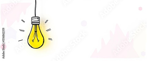 Realistic paper lightbulb sketch, innovative idea concept, mind, inspiration
