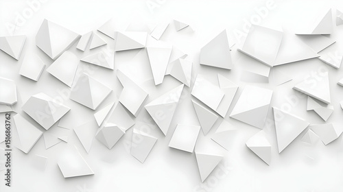 Abstract Geometric Shapes Pattern On White Background