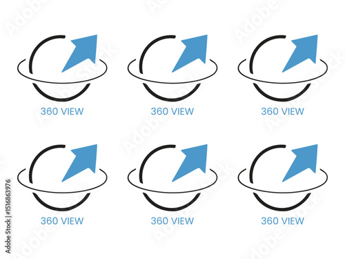 Seamless 360 View Icons Set