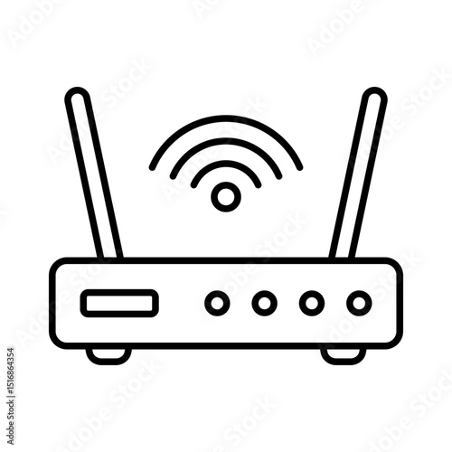 Router line icon. Router related signal line icon, wifi router.