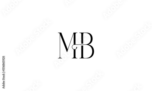 MB initial letters, monogram logo
