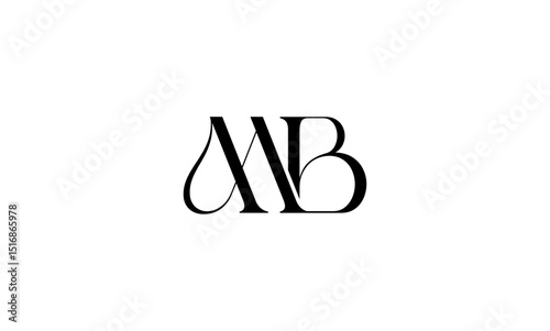 MB initial letters, monogram logo