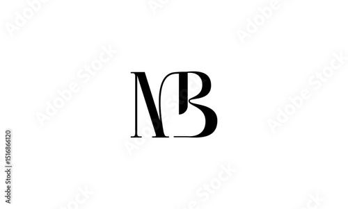 MB initial letters, monogram logo