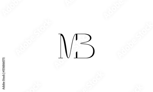 MB initial letters, monogram logo
