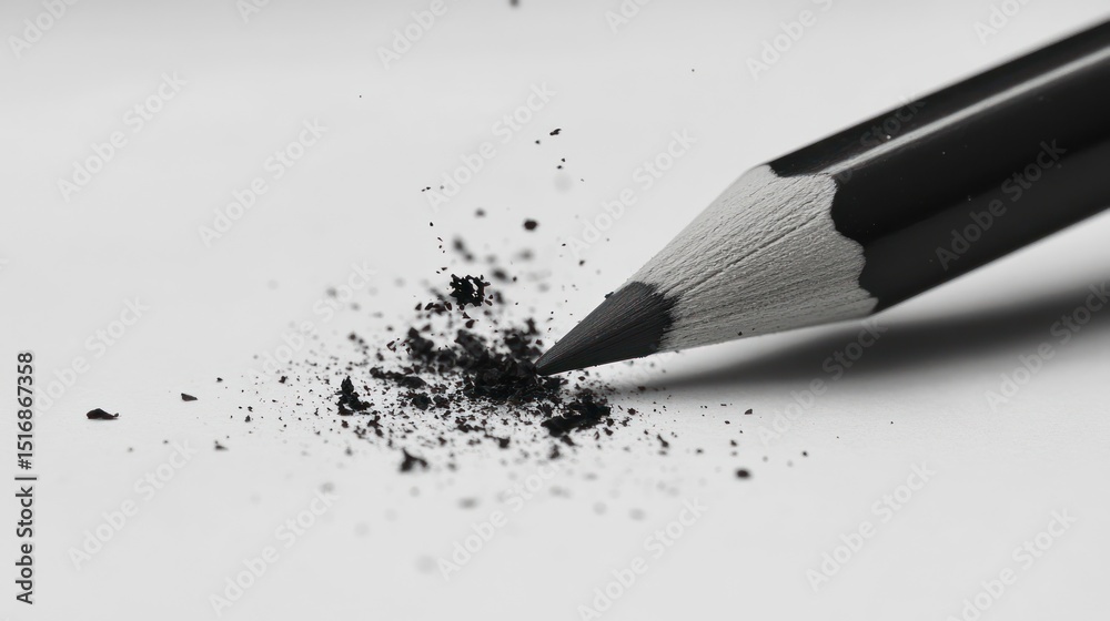 Graphite Explosion: A Black and White Macro Photography of a Pencil Graphite Explosion: A Black and White Macro Photography of a Pencil