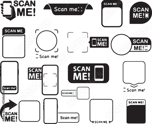 Business card and icon set with vintage design elements and labels in a vector collection,qr code