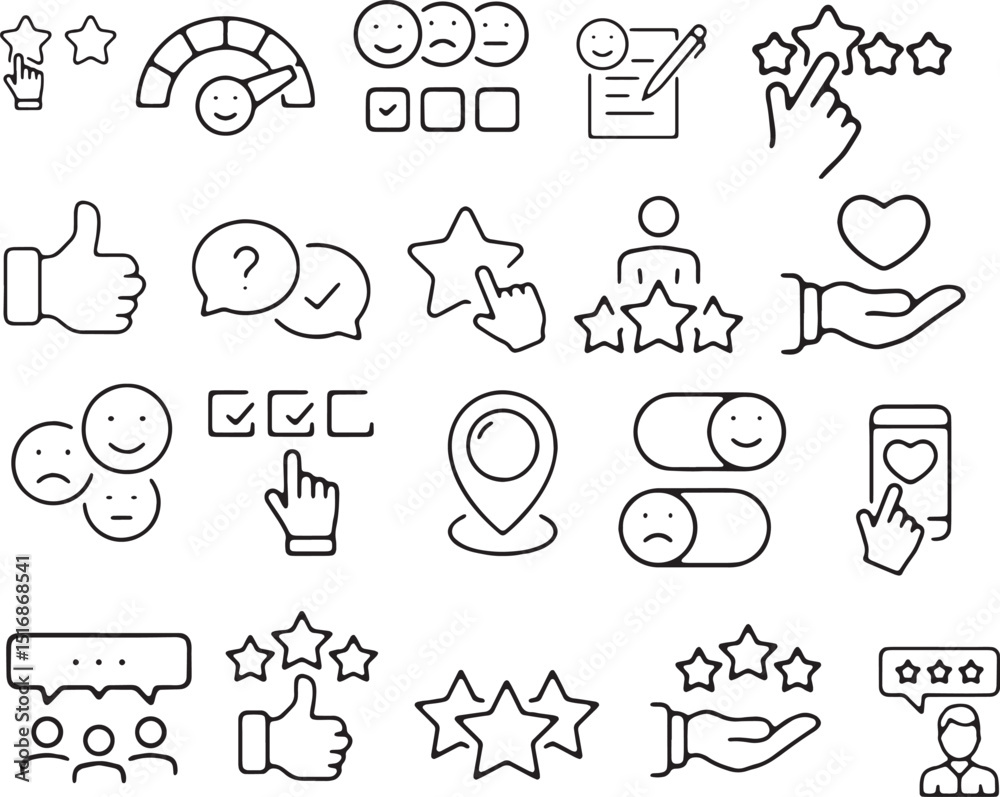 Fototapeta premium Hand-drawn doodle icon set with cute animals, peopl,e and nature sketches