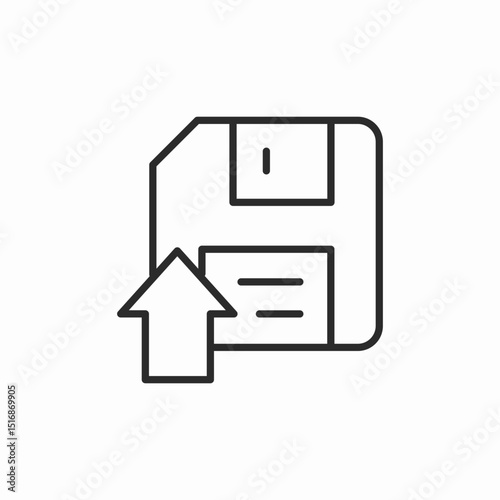 floppy disk upload icon sign vector