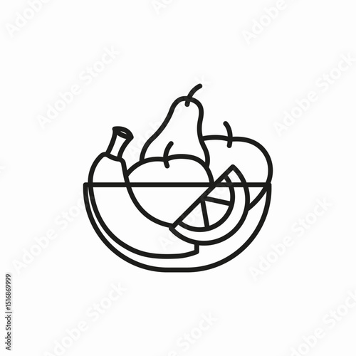 fruit bowl  icon sign vector