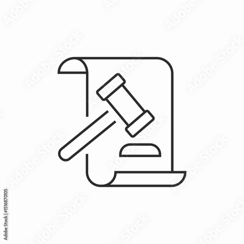 gavel document auction icon sign vector
