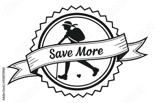 Save More Hiking Badge Design
