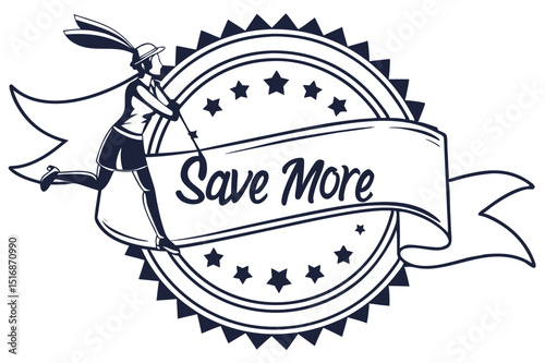Save More Running Badge Design