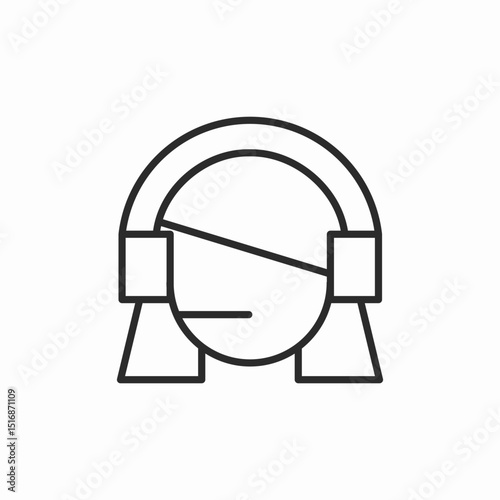 head worn device headphone icon sign vector