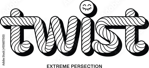 A stylized word twist with a smiling face above the i and the phrase extreme persection below it