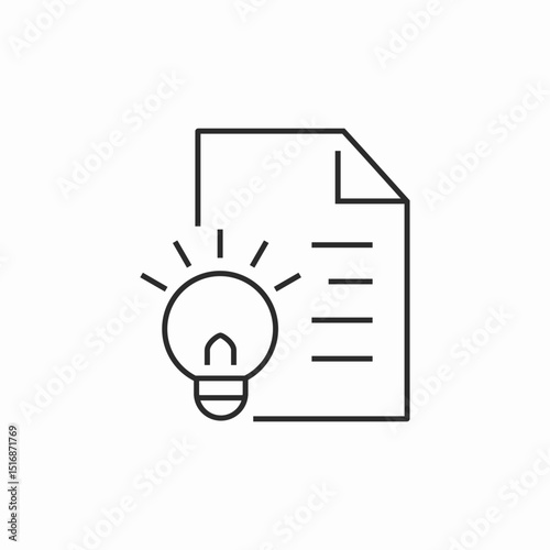 idea document lightbulb icon sign vector