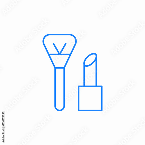 makeup brush lipstick icon sign vector