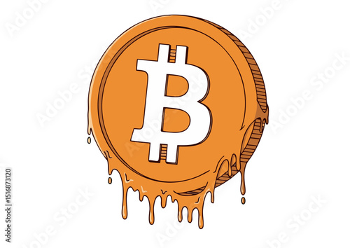 Melting Bitcoin A Visual Representation of Cryptocurrency Volatility and Market Fluctuations