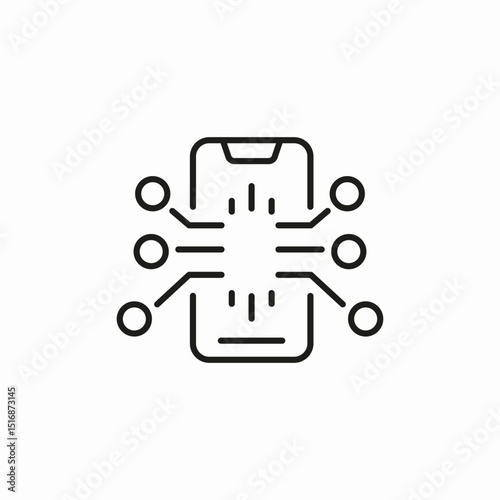 mobile processor chip icon sign vector