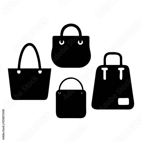 Shopping Bag Icon Set Vector Design