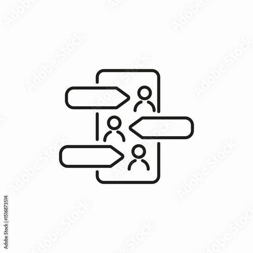 mobile user flow icon sign vector
