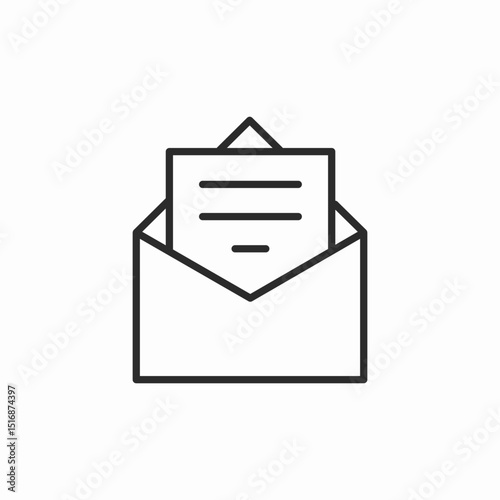 open mail letter icon sign vector