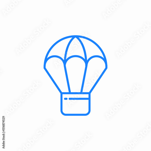 parachute landing safe icon sign vector