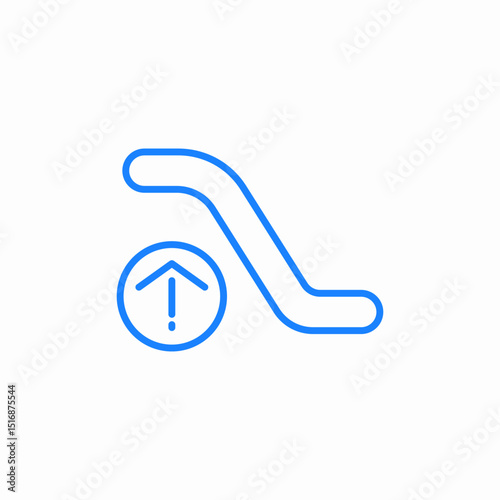 upward escalator alert  icon sign vector