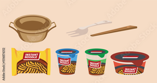 instant noodle cup set hot pot shabu enjoyable meal