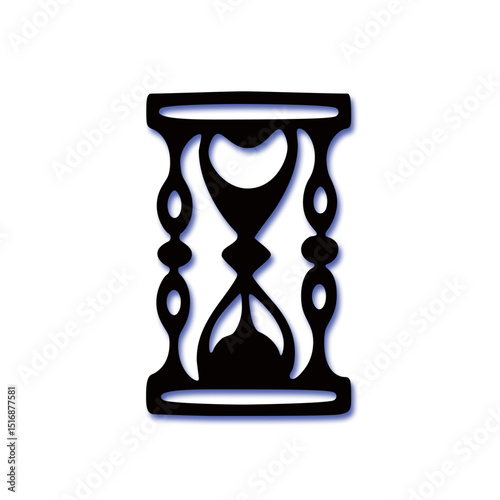Elegant Hourglass Silhouette on White Background | Classic Time Symbol for Business, Design and Marketing