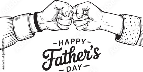 Happy Father's Day Fist Bump Illustration