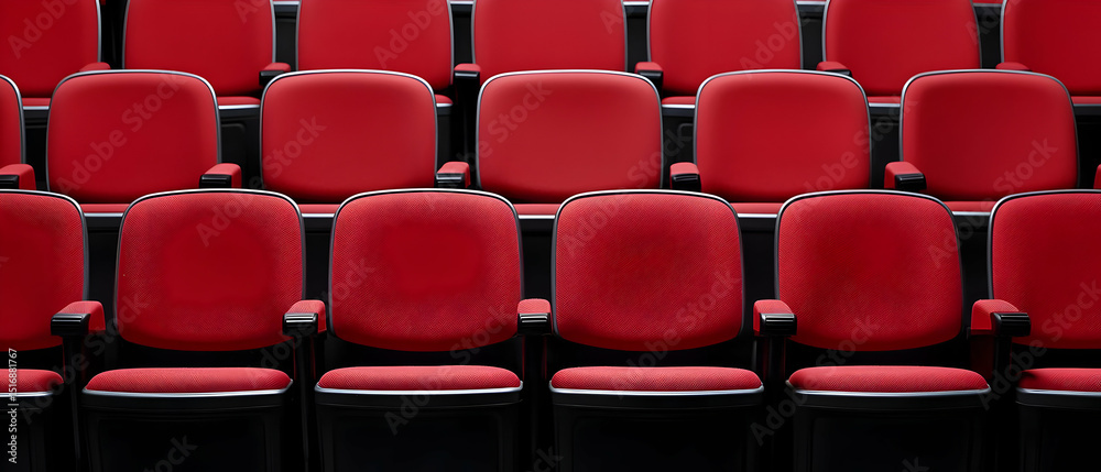 Fototapeta premium Red Theater Seats In Rows