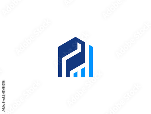 Modern Letter P house or Home P logo concept vector icon