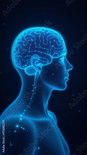 Wallpaper Mural Brain Anatomy: Exploring the Human Mind in Vivid Blue Torontodigital.ca