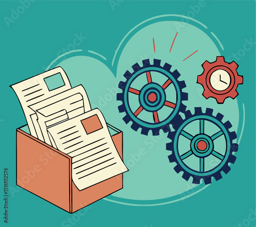Business process management with document storage and time efficiency