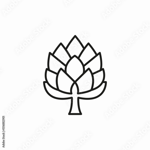 artichoke flower icon sign vector