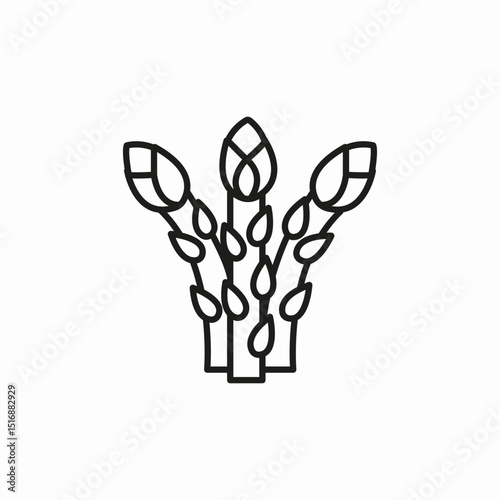 asparagus stalks icon sign vector