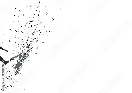 Abstract shattered form explosion