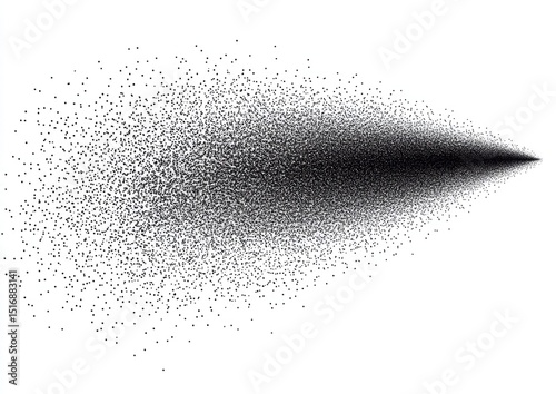 Abstract, dark gray, particle spray effect, radiating outwards