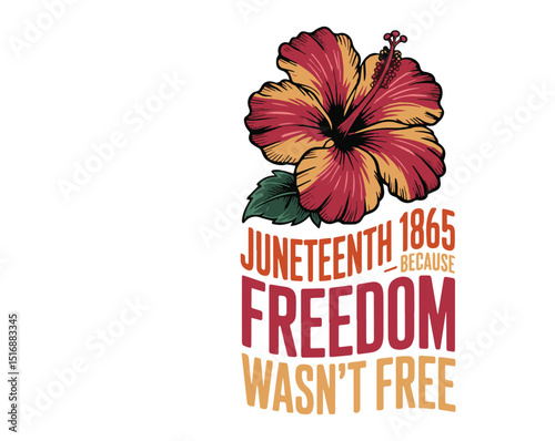 Juneteenth T-shirt design celebrating .Bold typography and symbolic elements representing emancipation and African American pride. Ideal for commemorative apparel and cultural awareness