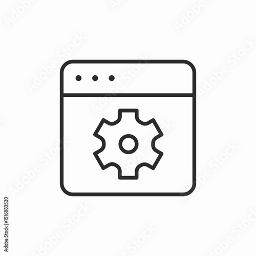 browser settings gear icon sign vector