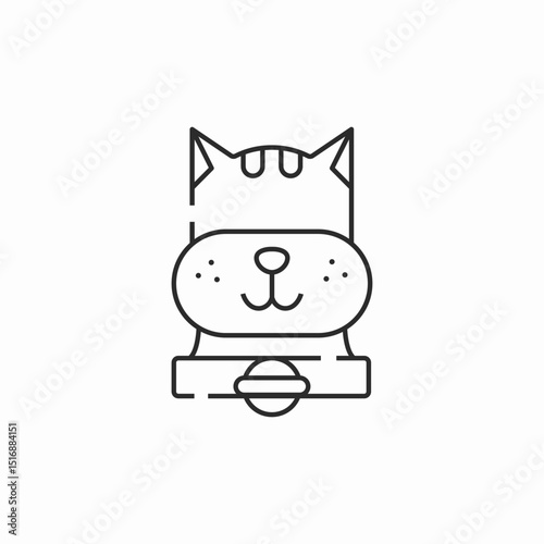 cat face collar icon sign vector