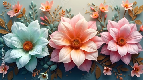Wallpaper Mural 3D Floral Art Collection Torontodigital.ca