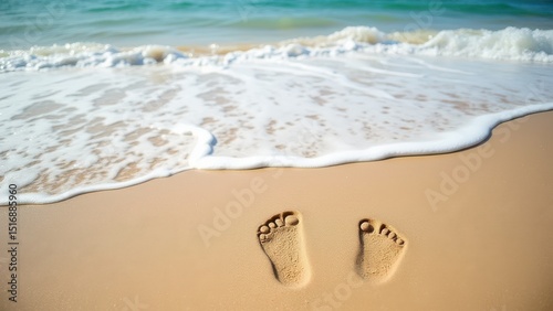 footprints on the beach